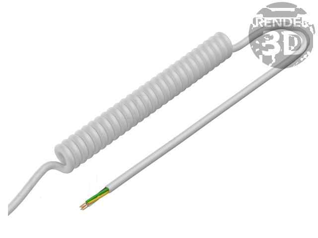 Leiding: spiraalvormig; 4x0,5mm2; niet-afgeschermd; PUR; wit; 300V Leiding: spiraalvormig; 4x0,5mm2; niet-afgeschermd; PUR; wit; 300V